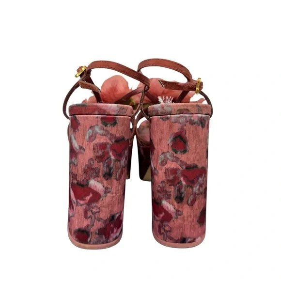 Circus NY by Sam Edelman Siena Flower Platform Sandals Merlot Red Heels 6 - Picture 5 of 16